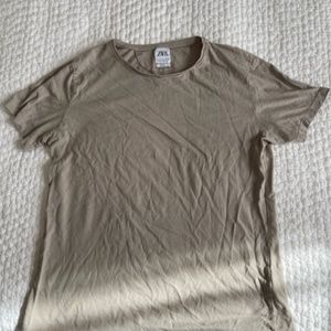 taupe Zara short sleeve t-shirt. women's small
